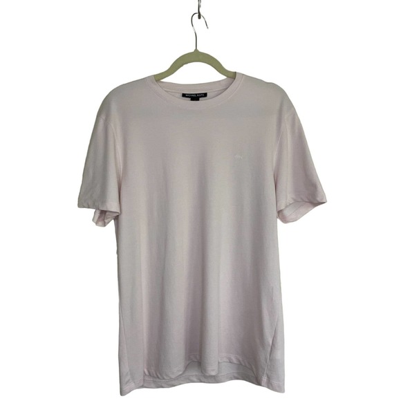 Michael Kors Men's Basic Crew Neck T-Shirt Pink Large with MK Logo - Picture 9 of 9